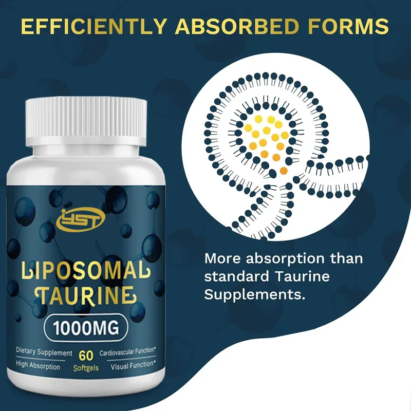 Liposome taurine supplement,high absorption of amino acids, suitable for the heart, nerves, brain, vision, longevity,and muscles