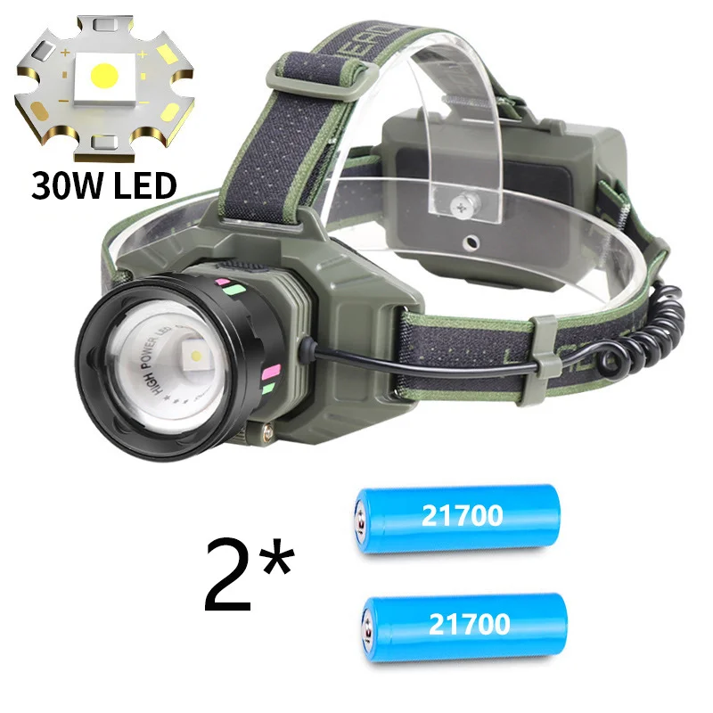 Powerful LED Headlamp Rechargeable Headlight Zoomable Head Lamp Waterproof Head Light High Lumens Head Flashlight