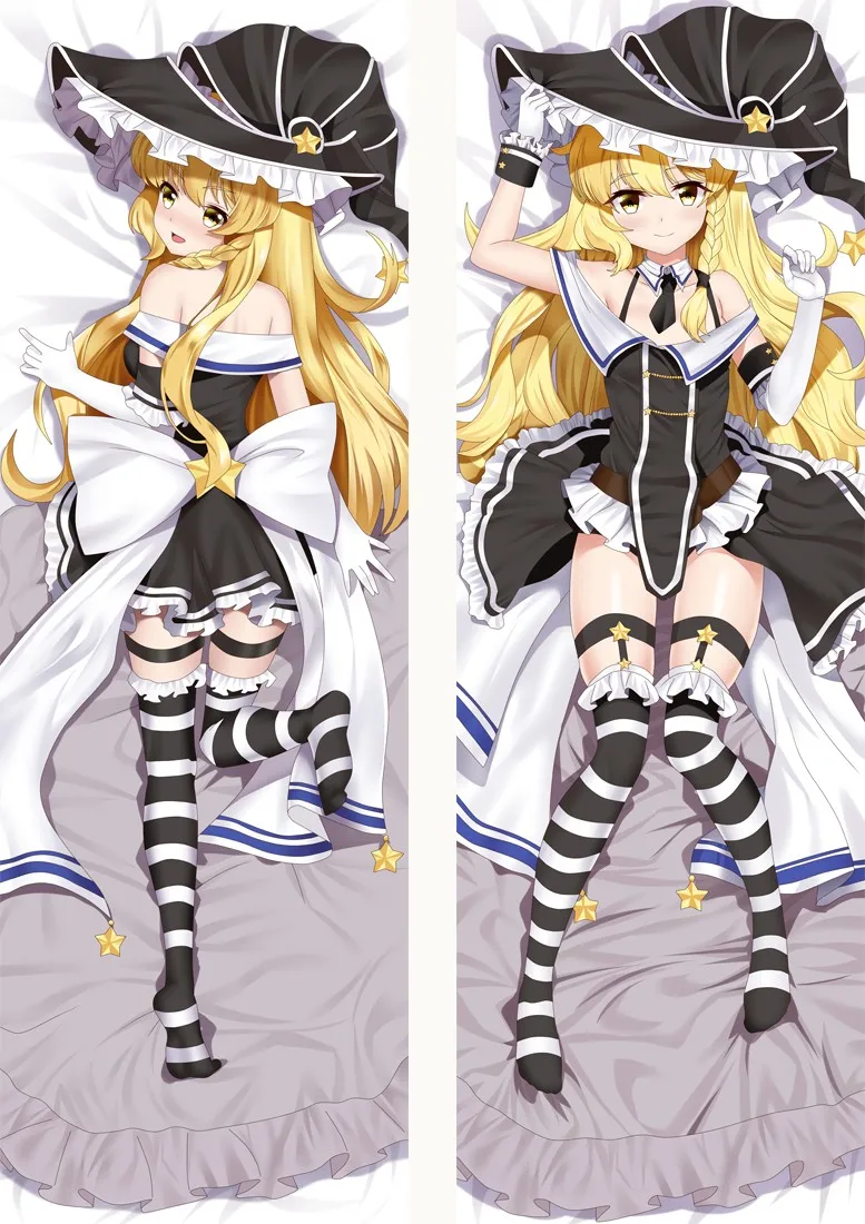 Anime Fate Kirisame Marisa Dakimakura Waifu Pillowcase 2-Side Print Hugging Body Cushion Cover Otaku