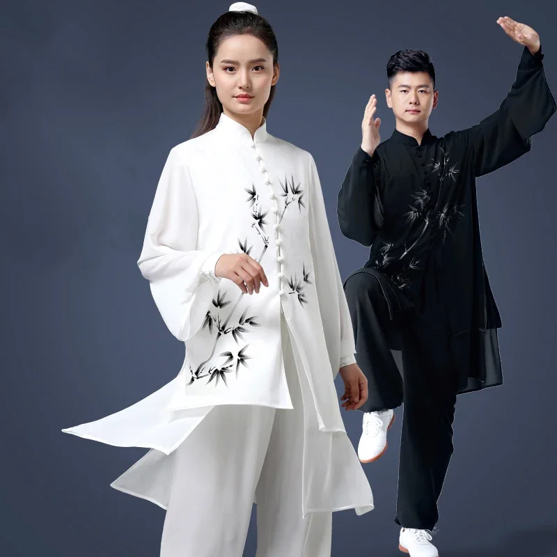 Tai Chi Clothes Women Wushu Clothes Kung Fu competition clothes Martial Art Uniform wrinkle free Hand Painted 2025 white black