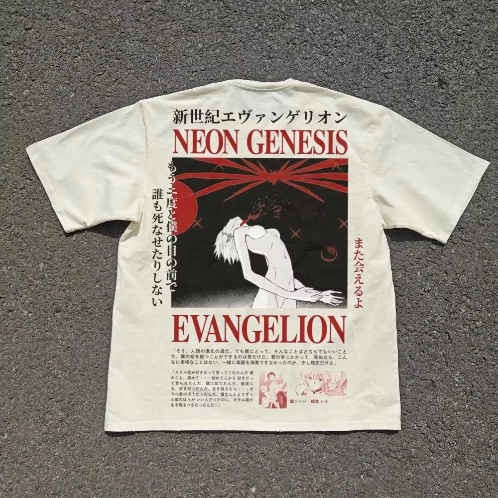 Summer Fashion New Century Evangelion First Generation Machine Street Animation Retro Short Sleeve Parent Child Street Wear