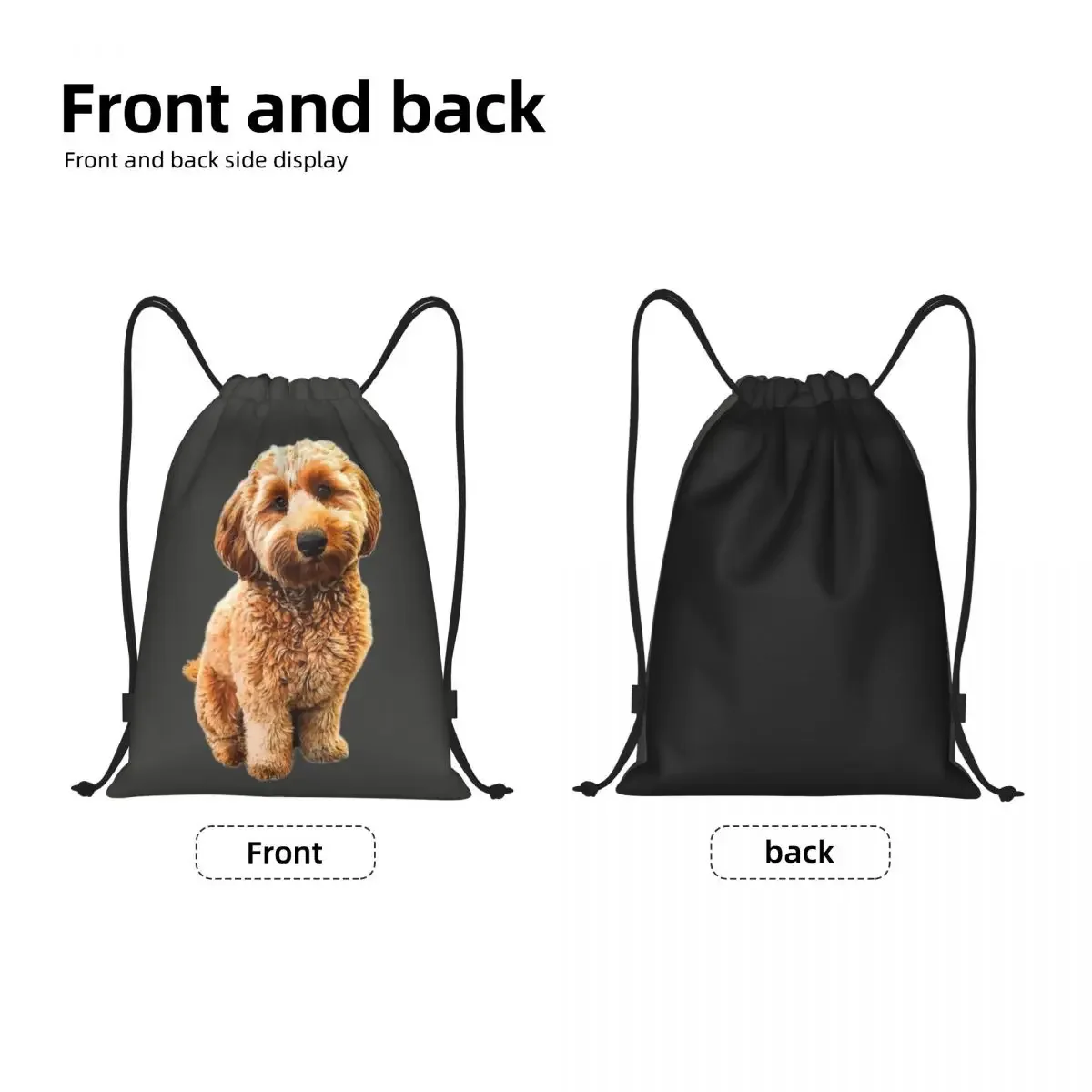 Custom Puppy Dog Poodle Drawstring Bags Men Women Lightweight Pet Animal Sports Gym Storage Backpack