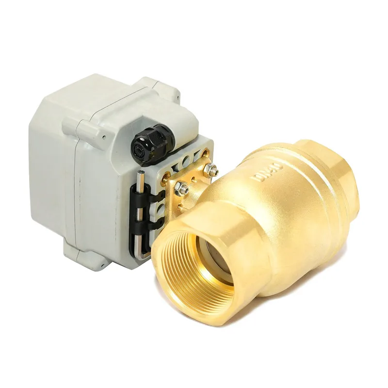 DN40 Brass 2 Way RS485 Modulating  Electric Control Water Ball Valve DC12-24V