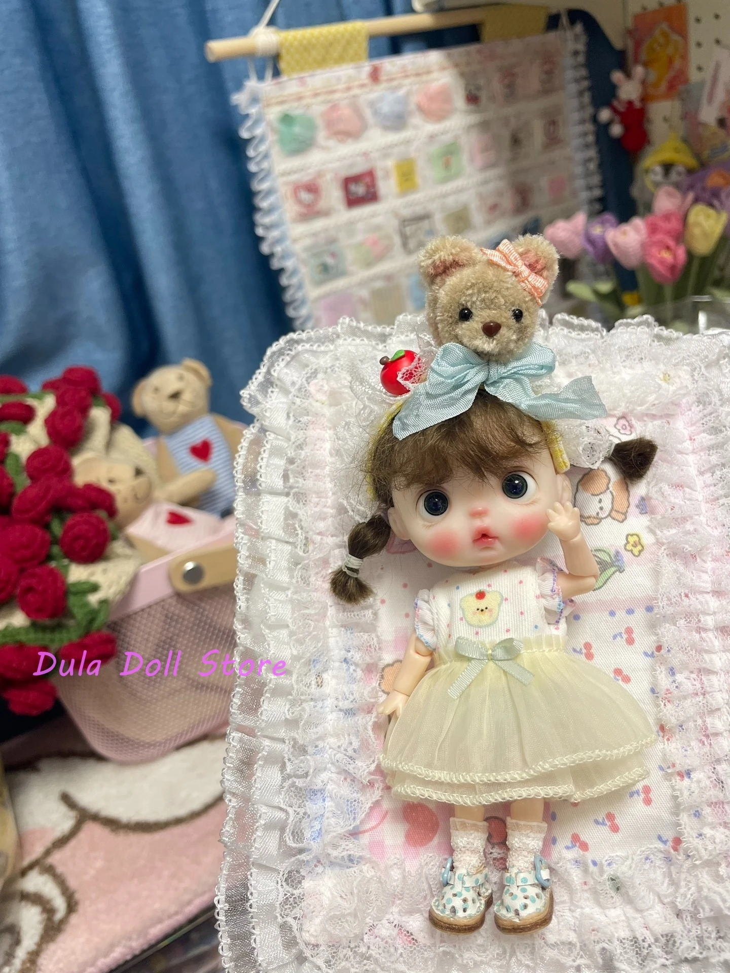 2026 Dula Doll Clothes teddy bear headband, shorts skirt for ob11 GSC Doll 1/12 doll - Detail 1