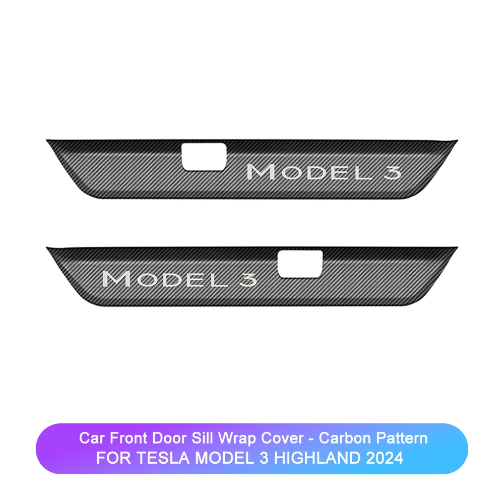 For Tesla Model 3 Highland 2024 Door Sill Trim Strip Cover Stainless Sticker