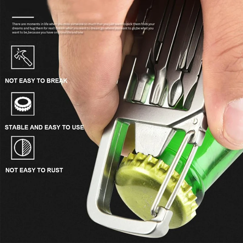 2Pcs Mini Multi Tool, 12 In 1 Mini Folding Multi Function Tool Needle Nose Pliers, Keychain, Bottle Opener, Pocket Size