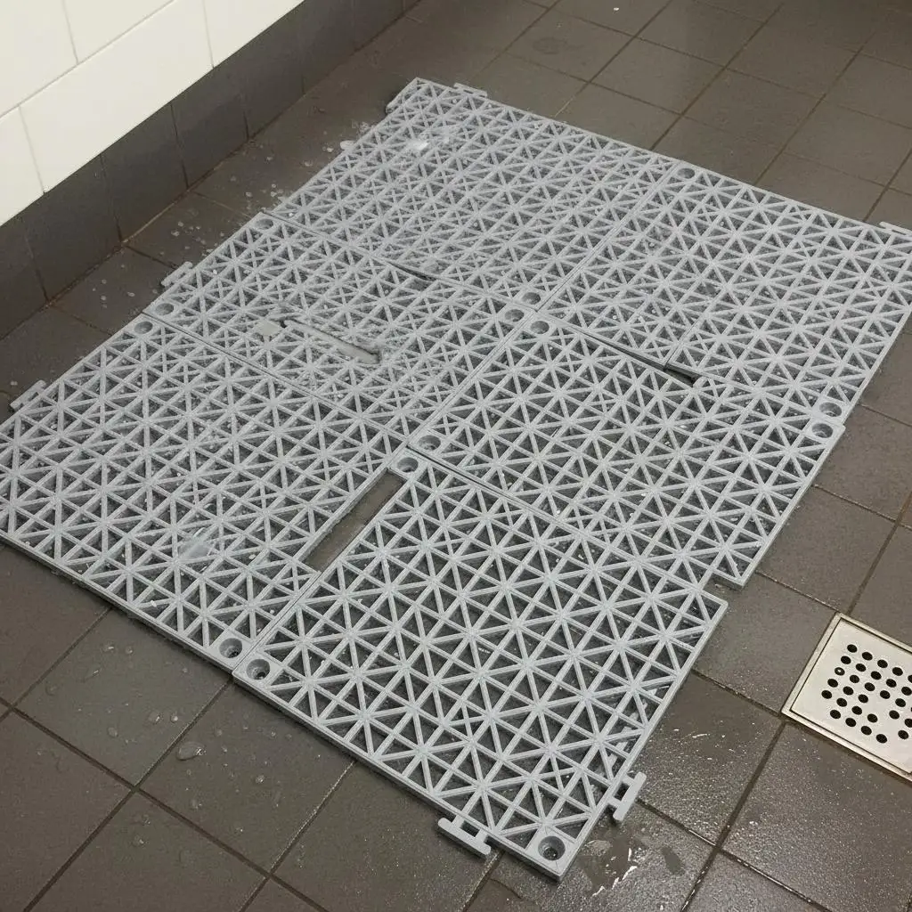 

Модульные дренажные плитки для пола 12x12 дюймов, 12 штук, для ванной комнаты, туалета, кухни, из ПВХ, с полостями для отвода воды