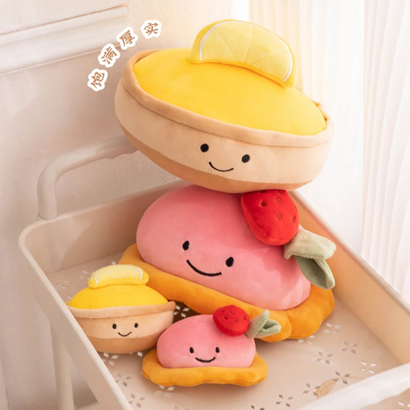 10/20CM Cartoon Simulation Anime Spaß Obst Kuchen Plüsch Puppe Erdbeere Kuchen Zitrone Dessert Handgemachte Puppe kinder geschenk Ornament