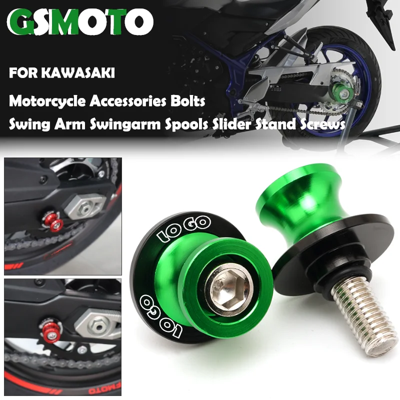 For Kawasaki Ninja 250 300 400 650 1000SX ZX6R ZX10R Swingarm Spools Sliders Stand Screws 8MM 10MM Bolts Motorcycle Accessories