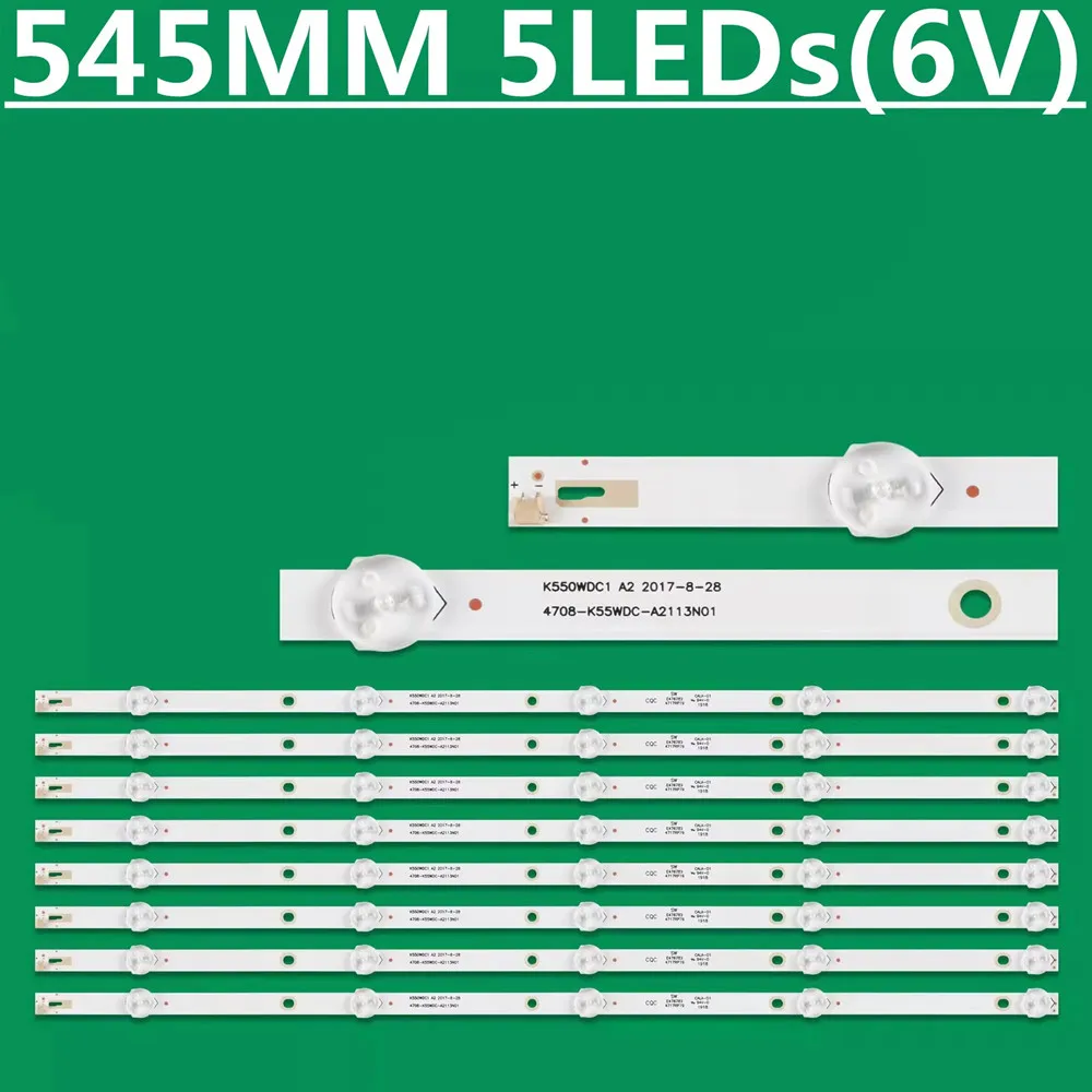 5kit Striscia di retroilluminazione a LED 5 lampade 4708-K550WD-A2113N01 4708-K550WDC-A2113N01 Per 55PUF6023/T3 55PUF6263/T3 55PUF6092/T3 T55K05 X55K