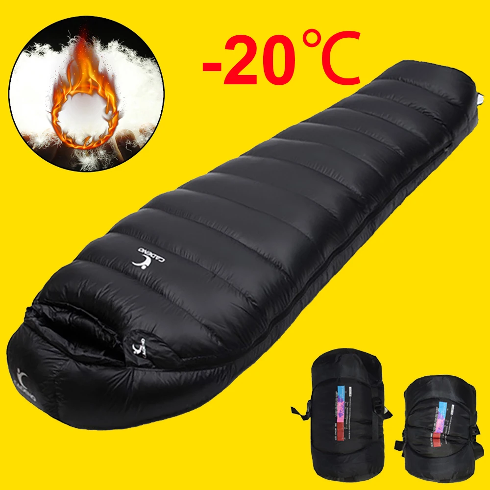 

Outdoor Camping White Duck Down Sleeping Bag Ultralight Winter Autumn Adult Sleeping Bag Suitable For Travel, Hiking, Camping