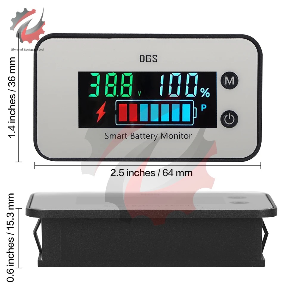 DC 7-100V Lead Acid Lithium LiFePO4 Battery Capacity Indicator Voltage Tester Waterproof Car Motorcycle Voltmeter With Alarm