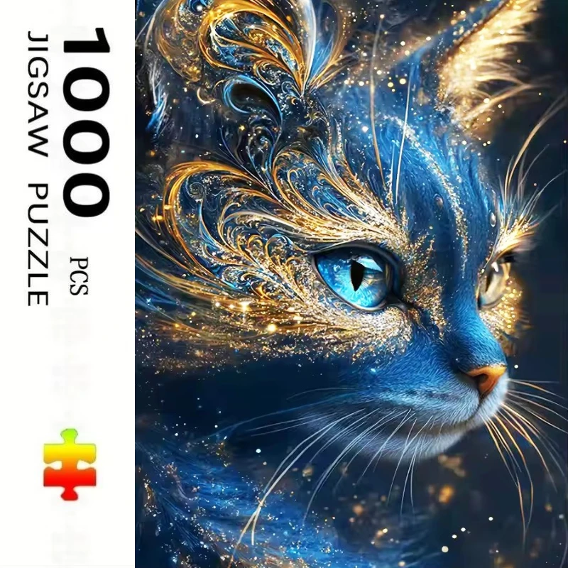 Large Jigsaw Puzzle 500/1000 Pieces Cat Animal Paper Puzzles Adult Present Portable Box for Family Games Educational Toys