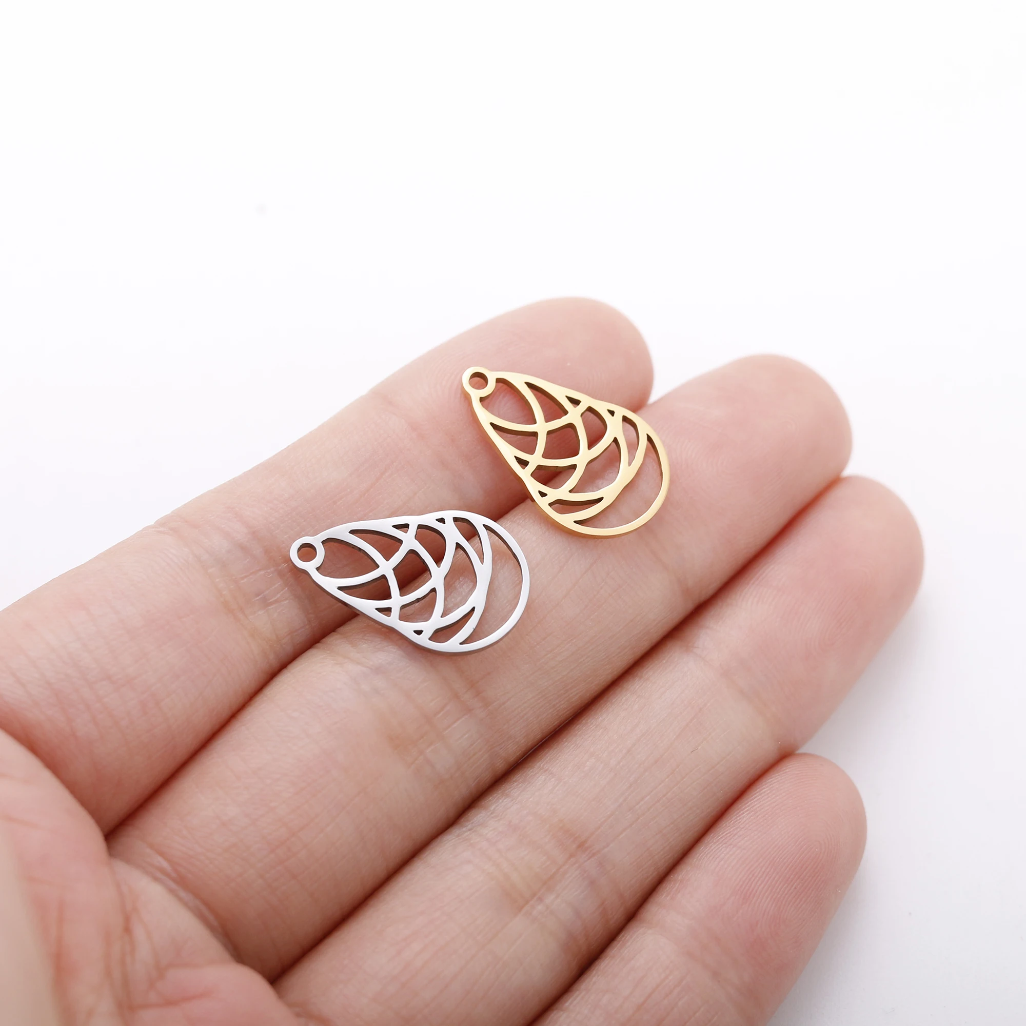 5 stücke Edelstahl Geometrie Charms Baum Blatt & Feder & Schmetterling Anhänger Für Die Herstellung Von Ohrringen DIY Schmuck Zubehör Großhandel – Detail 18