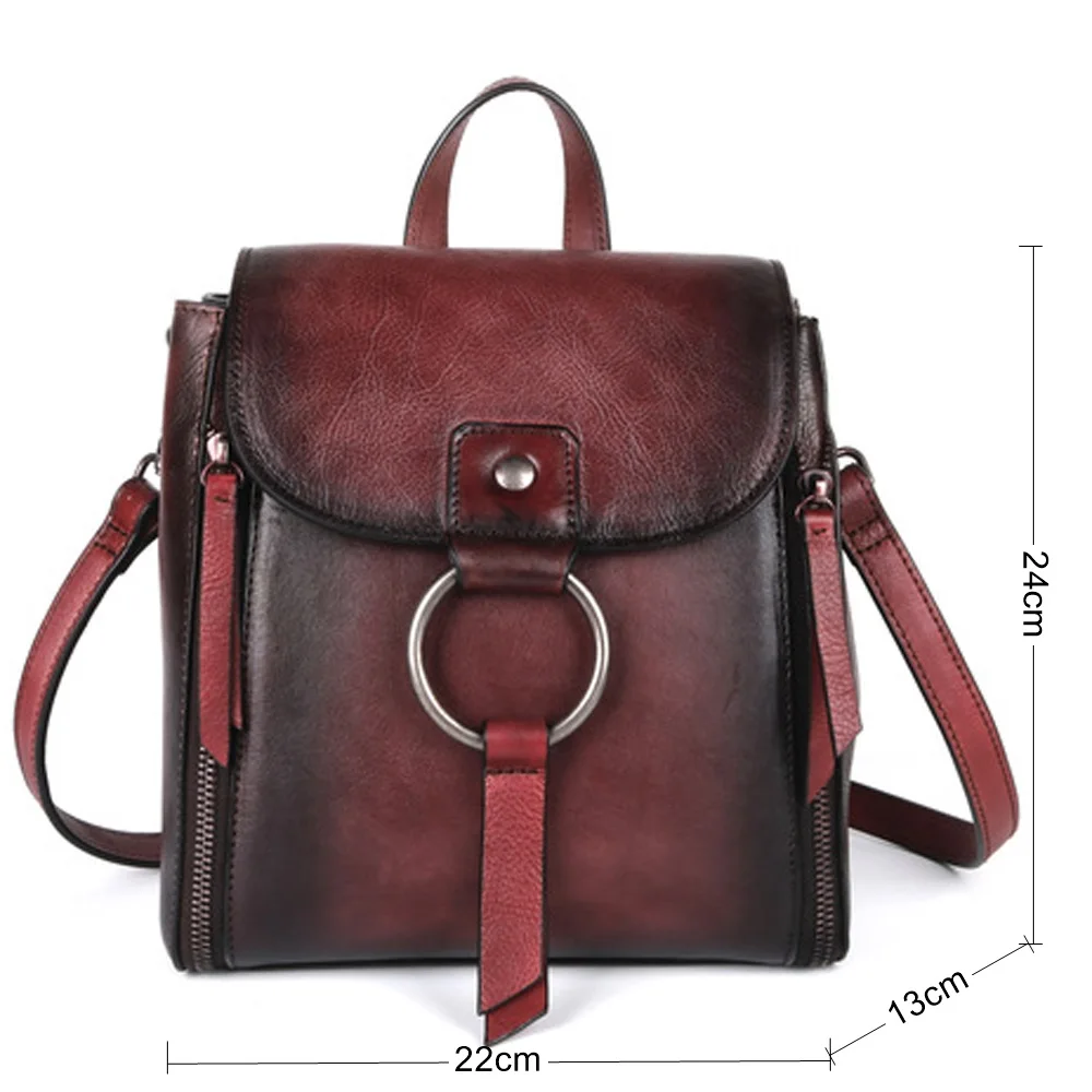 Restoring Ancient Ways Head Layer Personality Portable  Large Capacity Cowhide  Leather Atmospheric Double Shoulder Leather Bags