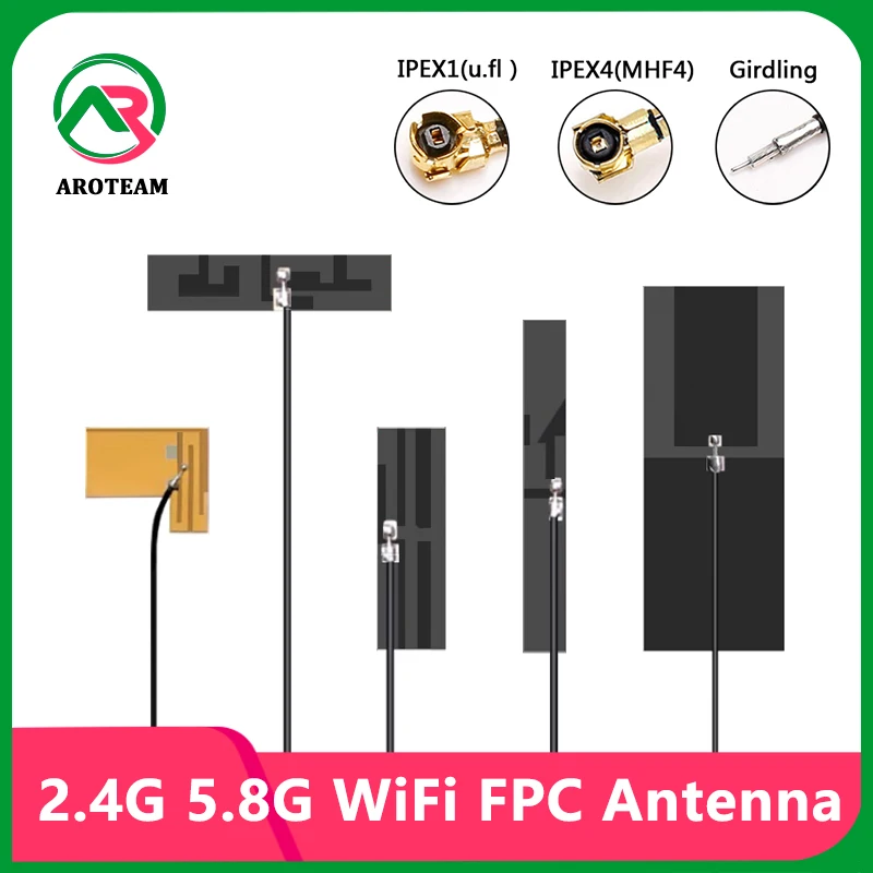 

10PCS High Gain 2.4G 5G 5.8G Wifi internal FPC Flexible Antenna Dual Band FPC PCB Patch Zigbee Omni Antenna With IPEX