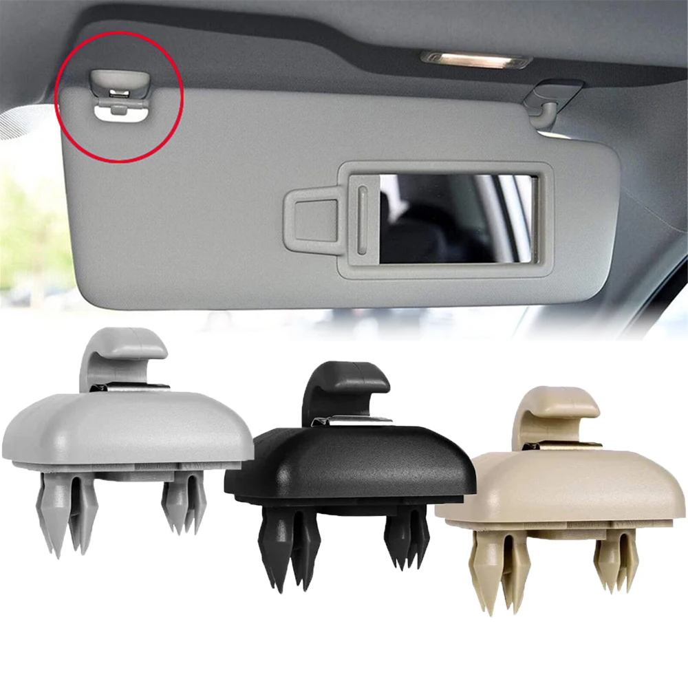 2Pcs For Audi A1 A3 S3 A4 S4 Allroad A5 S5 Q3 Q5 TT Car Sun Visor Clip Gray Black Interior Hanger Hook Clip Bracket 8U0857562A