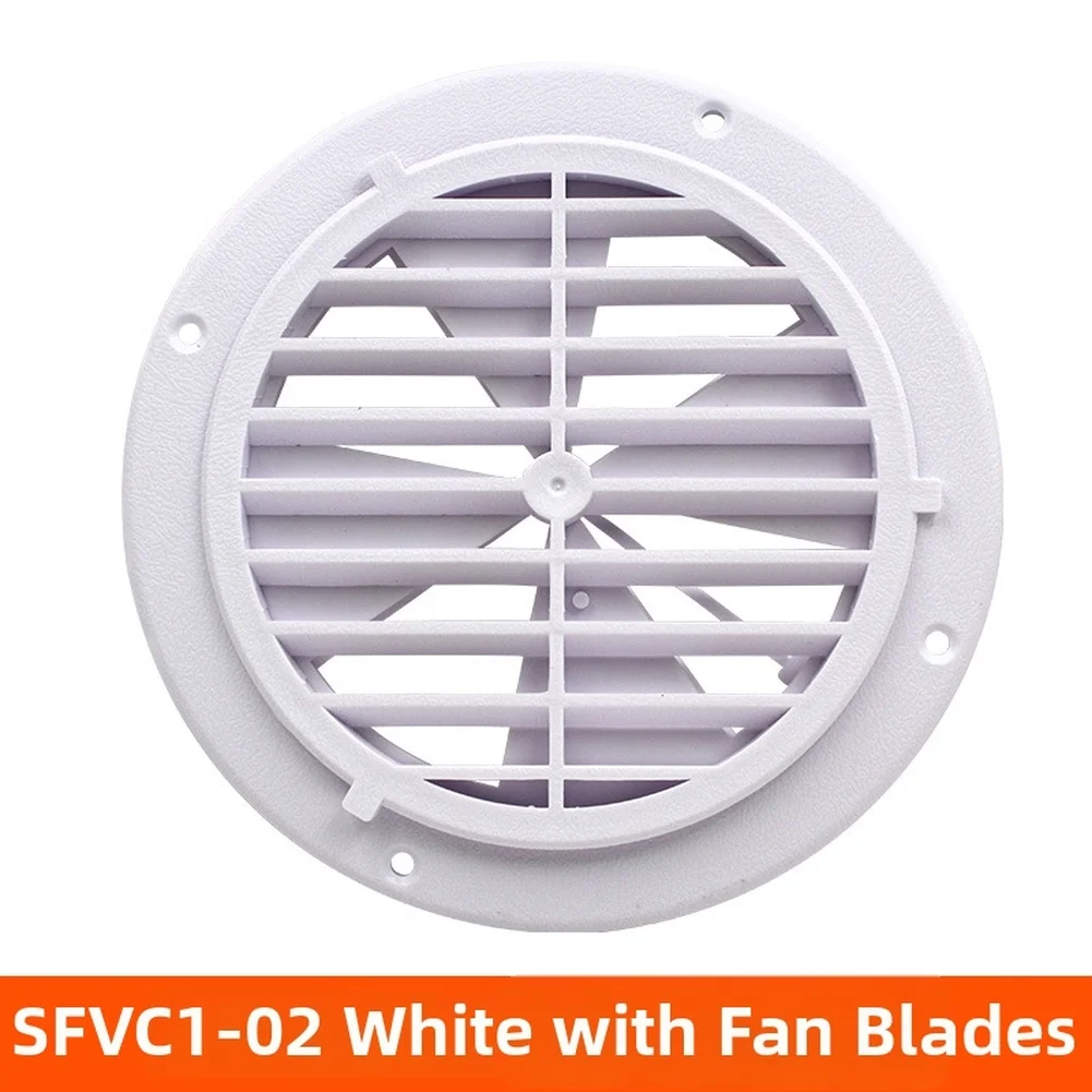 White PP Plastic Round Ventilation Hood Cover Waterproof Silent Airflow Control For RV Trailer For Camper Roof Vent Accessories