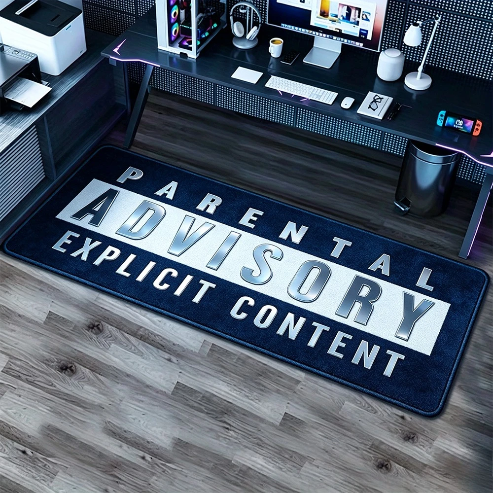 Street Culture Inspired Rug Distinct Text Floor Mat Chic Household Decor for Gaming Space Desk Bedroom Hallway Indoor Rooms