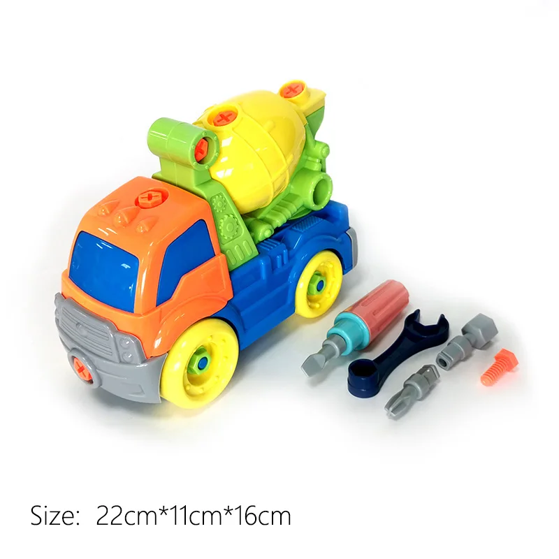 4 Styles Children's Disassembling Engineering Vehicle Truck Engineering Vehicle Excavator Free Screwdriver DIY Toddler Truck Toy