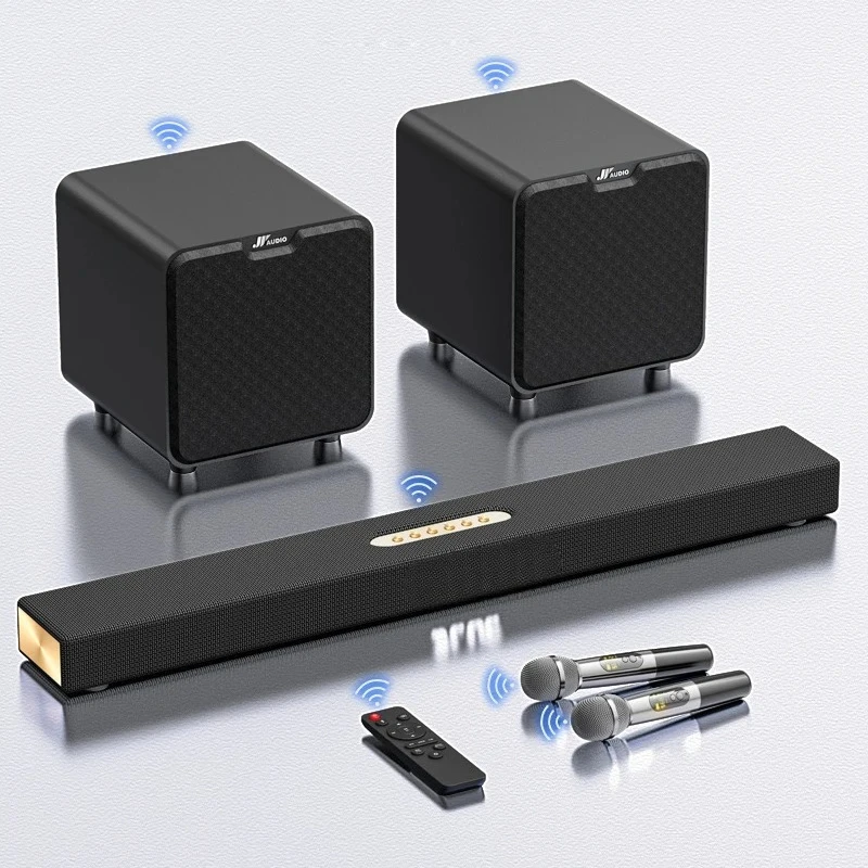 2.2CH Soundbar Digital Speaker 500W Wireless System Digital Amplifier with DSP TV Digital System with Wireless Microphone