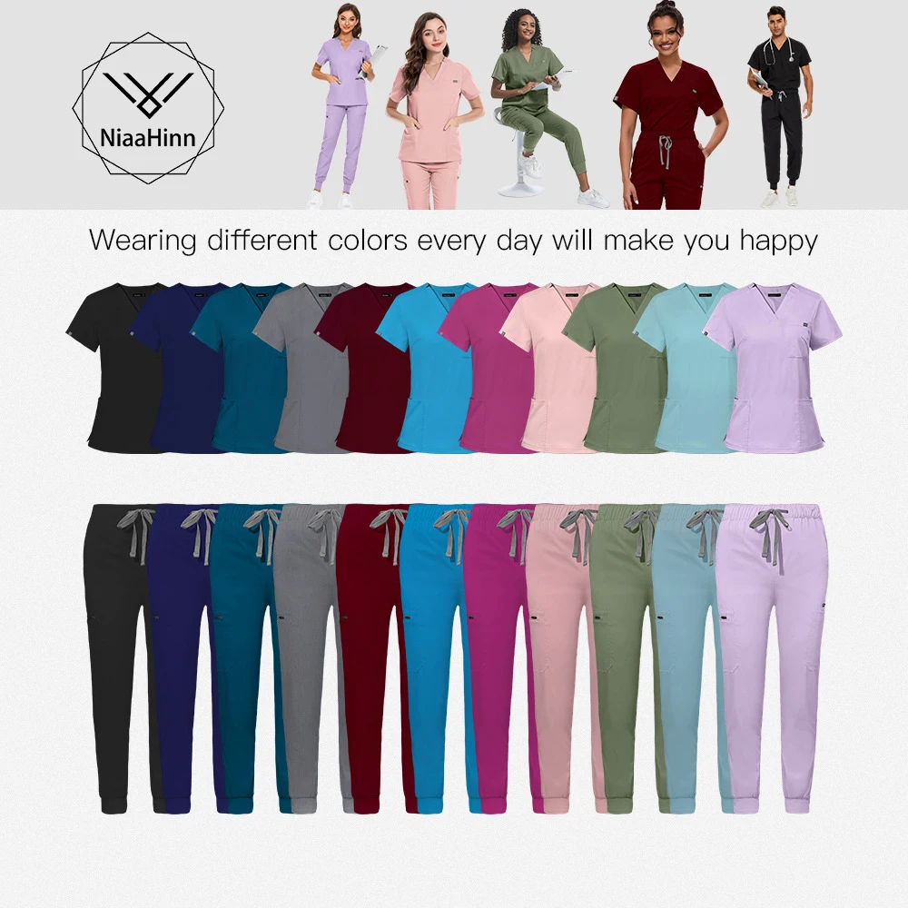 Odzież medyczna, uniformy pielęgniarskie, akcesoria medyczne, wielokolorowe komplety medyczne, uniformy medyczne z krótkim rękawem (bluzki + spodnie), fartuchy laboratoryjne, komplety uniformów medycznych.