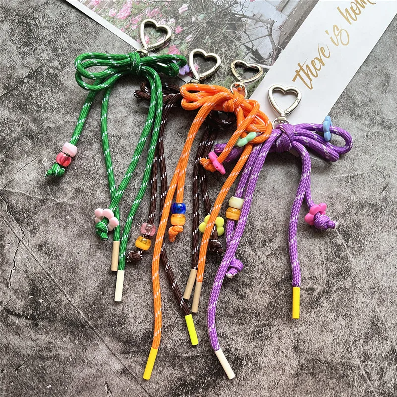 Sleutelhanger op de telefoon Hanger Nylon Lanyards Gevlochten touw Hang Mobiele mobiele telefoonriem Kleurrijke tas Body Kit Accessoires Keten