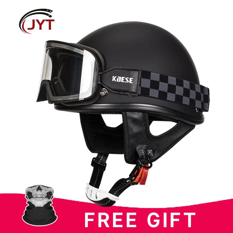 

Half Face Helmet with Magnetic Photochromic Goggles Release Buckle DOT Approved Cycling Motocross Suits Men Women