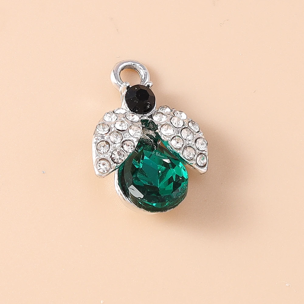 10 Stück 19*14mm wunderschöne Anhänger mit CZ-Kristall-Bienenmotiv für baumelnde Ohrringe, Halsketten, DIY-Schmuckherstellung, Zubehör – Detail 4