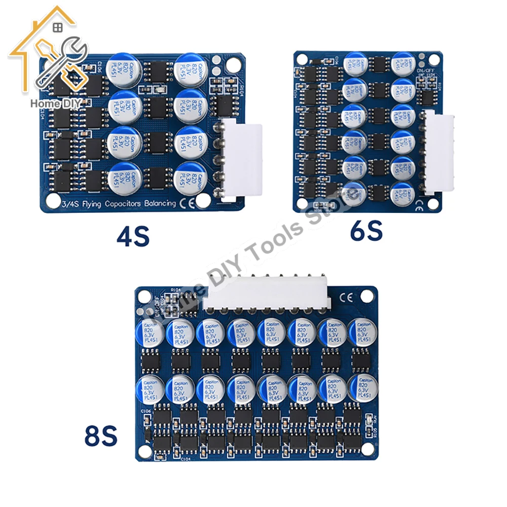 4S 6S 8S 3A Li-ion Lipo Lifepo4 LTO Lithium Battery Cells Active Balancer Equalizer for Electric Bicycle Scooter