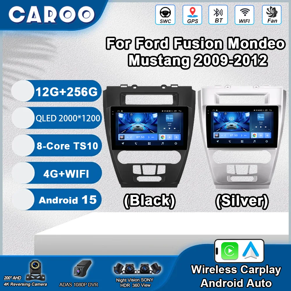 

Car Radio Android 15 For Ford Fusion Mondeo Mustang 2009-2012 QLED Multimedia Players GPS Navigator Stereo Receiver No 2 Din DVD