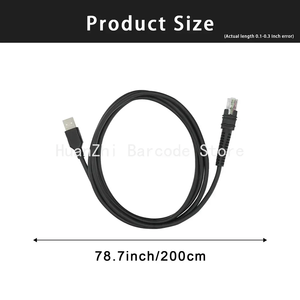 100 ชิ้น 2 เมตร USB Data Transfer Cable สําหรับ Zebra DS3608 DS3678 DS4608 DS8108 LI3608 LI3678