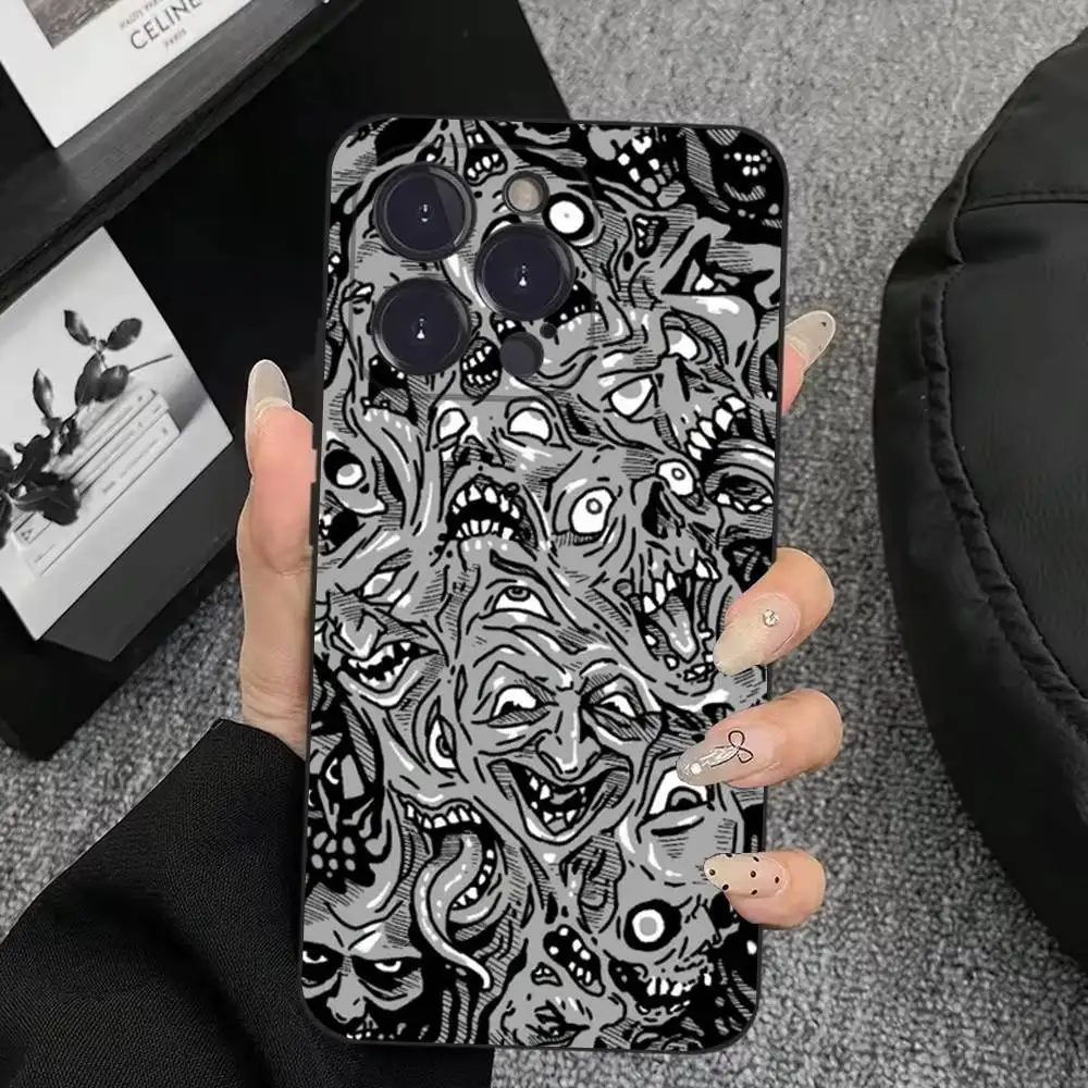 حافظة لهاتف آيفون 17,16,15,14,13,12,11,Plus,Pro Max,XS,X,XR,SE,Mini,8,7,Soft غطاء أسود من السيليكون