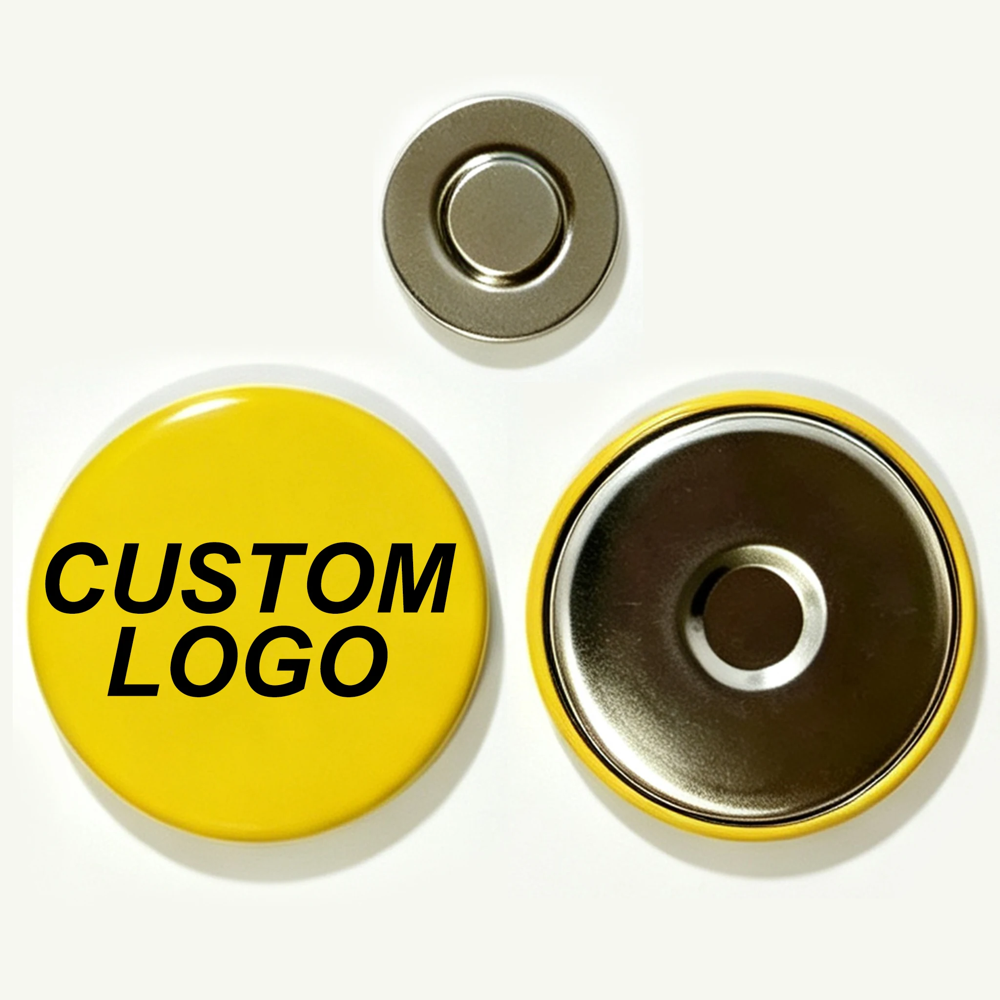 Customized Personalized round Tinplate Magnetic Safety Badge Hard Metal Chest Badge for Business And Events