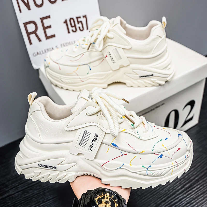 

2025 Spring/Autumn Men's Trendy Dad Shoes - Ultra Popular Mesh Breathable Thick-Sole Fashion Sneakers, Stylish & Versatile