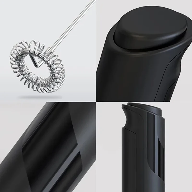 Montalatte elettrico senza fili in acciaio inossidabile, frusta per il latte, frusta, frusta per caffè, frusta