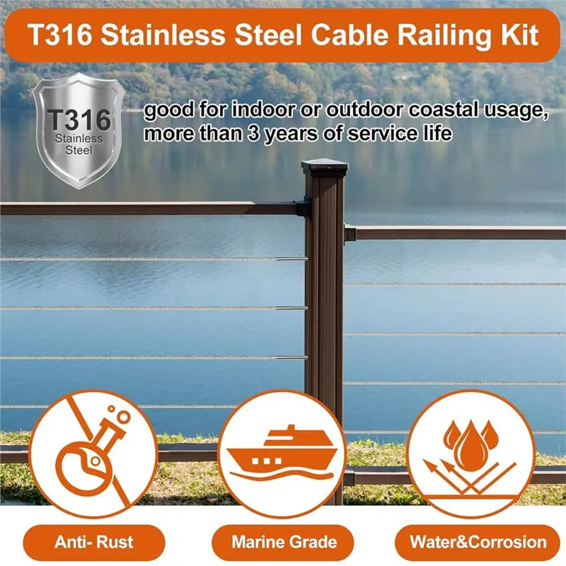 【OFF-SHELF】Swage Lag Screws For Cable Railing-1/8