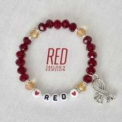 Red Friendship Bracelet Red All Too Well Taylor Inspired Scarf Charm Bracelet Taylor Jewelry Taylor Merch Gift Ideas