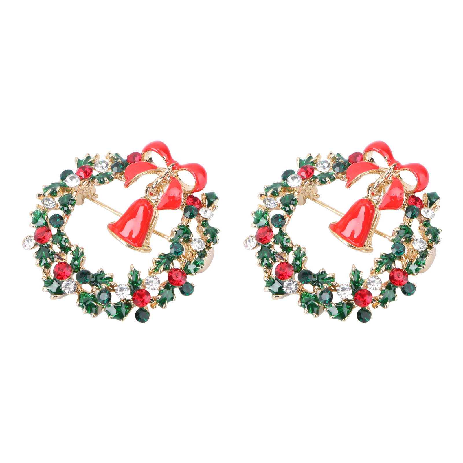 

2 Pcs Christmas Brooch Accessories Classic Festival Scarf Corsage Ornament Xmas Lapel Alloy Material Long Use Unique