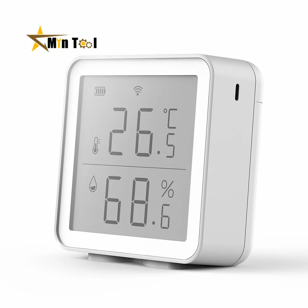 Tuya Smart WIFI Temperature and Humidity Sensor with LCD Screen Digital Display Wireless Thermometer Work for Alexa Google Home