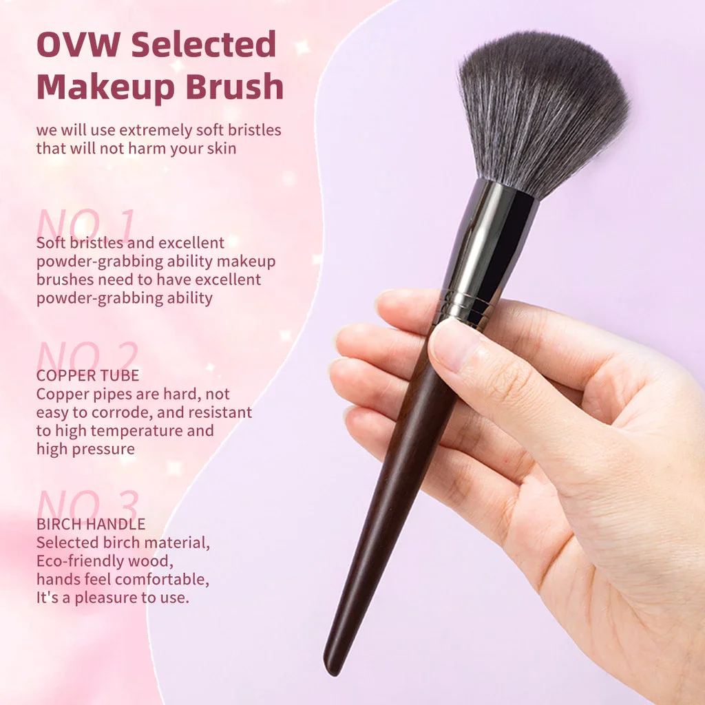 فرشاة بودرة عالية الجودة من OVW، فرشاة أحمر الخدود الصناعية فائقة النعومة، أداة مزج كاملة للوجه #5