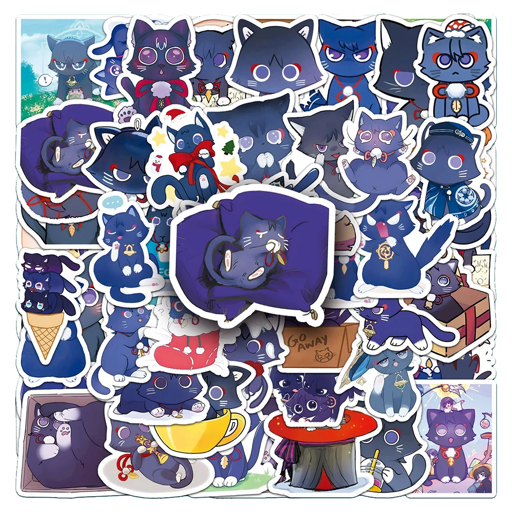 

10/30/50pcs Cartoon Genshin Impact Cat Stickers Anime Game Figure Sticker Kid Toy DIY Suitcase Guitar Laptop Kawaii Sticker Gift