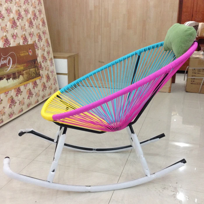 Step-on rattan rocking swing recliner outdoor chair Manufacturer in China wicker cane Rattan Chair/leisure rocking Garden Chair