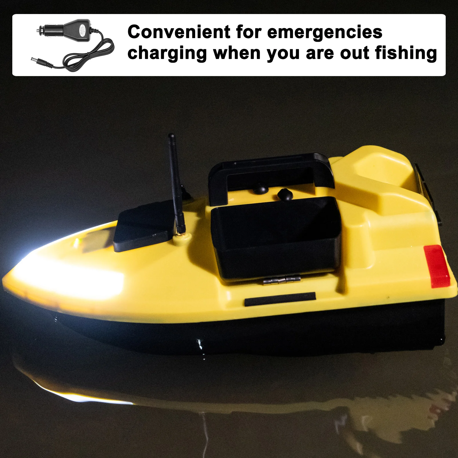 Automatisches Angelköderboot 500m Fernbedienung Angelköderboot GPS Autoladekabel 12-24V für Angelköderboot – Detail 4