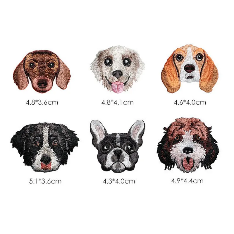 1 Piece Lovely Puppy Head Stick on Patches, Embroidery Material Clothing Repair, Mobile Phone Decoration, Self-Adhesive Style image 5