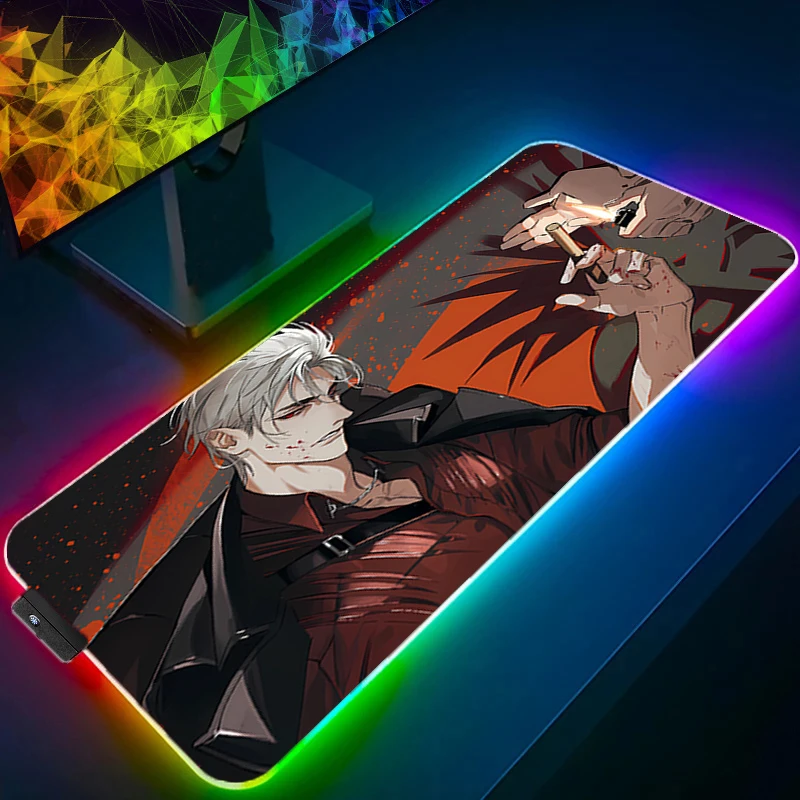 

Коврик для мыши RGB L-love And Deepspace Sylus с подсветкой, большой коврик для компьютерной геймера со светодиодной подсветкой, резиновый коврик для игровой мыши с запирающимся краем XXL