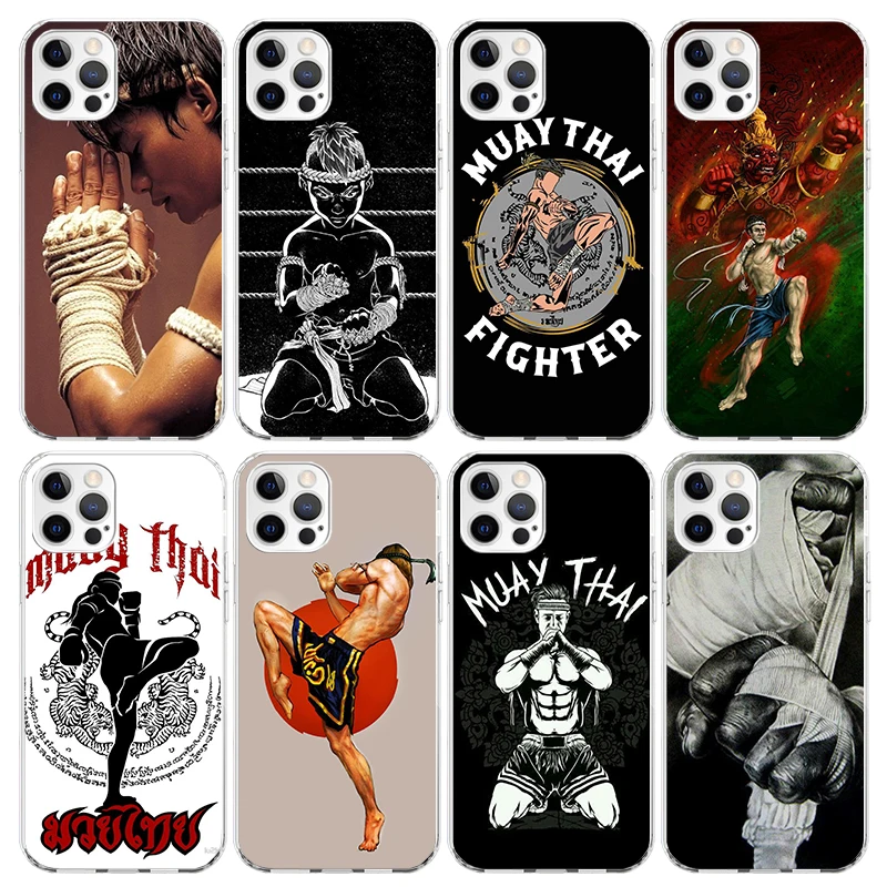 Muay Thai Fight Boxing Phone Case For Apple iPhone 11 13 14 15 16 12 Pro Max SE X XR XS 7 8 Plus Pattern Soft TPU Back Cover 11 