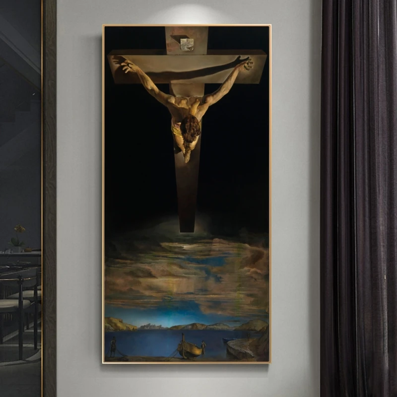 Salvador Dali The Christ Giclee Oil Paintings on The Wall Posters and Print Wall Hanging Pictures for Home Living Room Decor