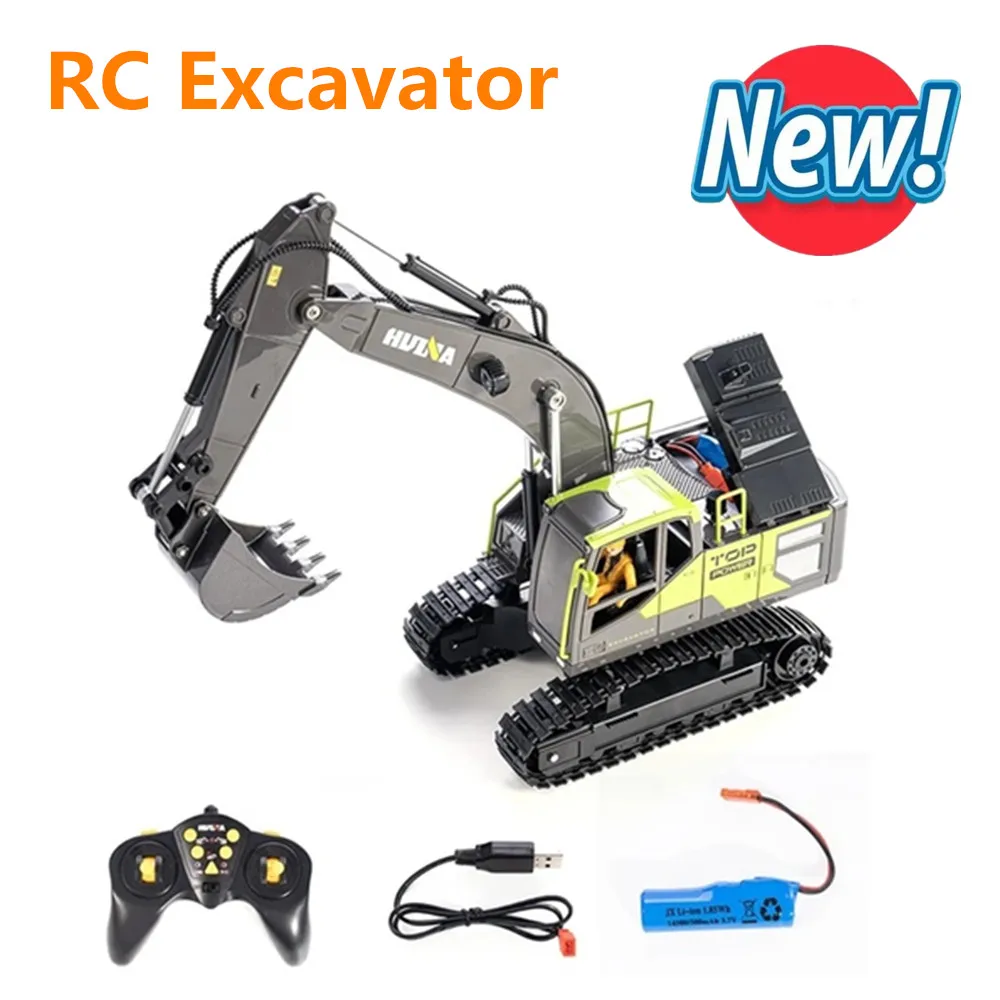 New Children Toys Remote Control Excavator Alloy Bucket  Radio Control Excavator Model  Kids Toys Gift