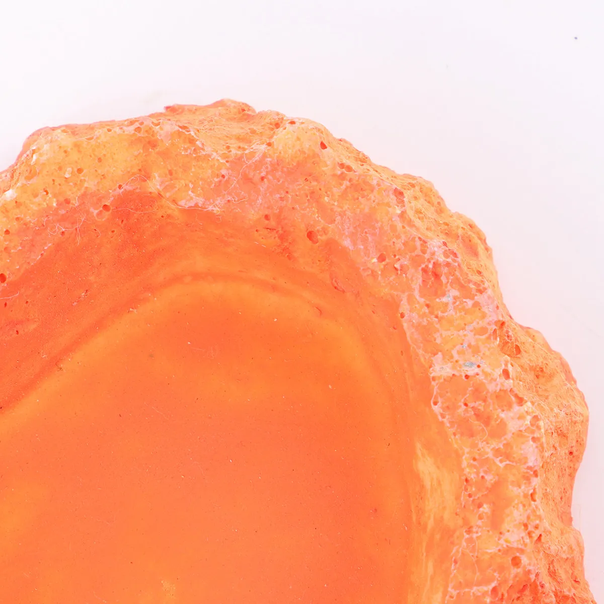 Orange Simulation Bowl Reptile Feeding Dish Resin Thickened Anti-Skid Food Water Container for Lizard Turtle Spider Crawling Pet
